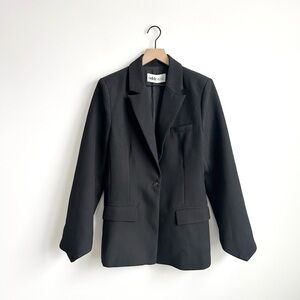 Odd Muse Black Asymmetrical Sleeve Blazer Womens S